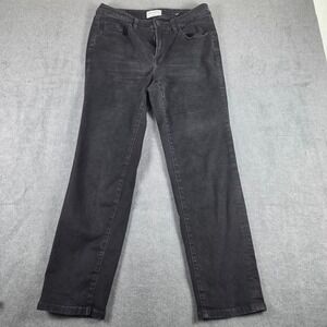 Lane Bryant Signature‎ Fit Mid-Rise Straight Leg Jeans Black Size 14 Flex Magic